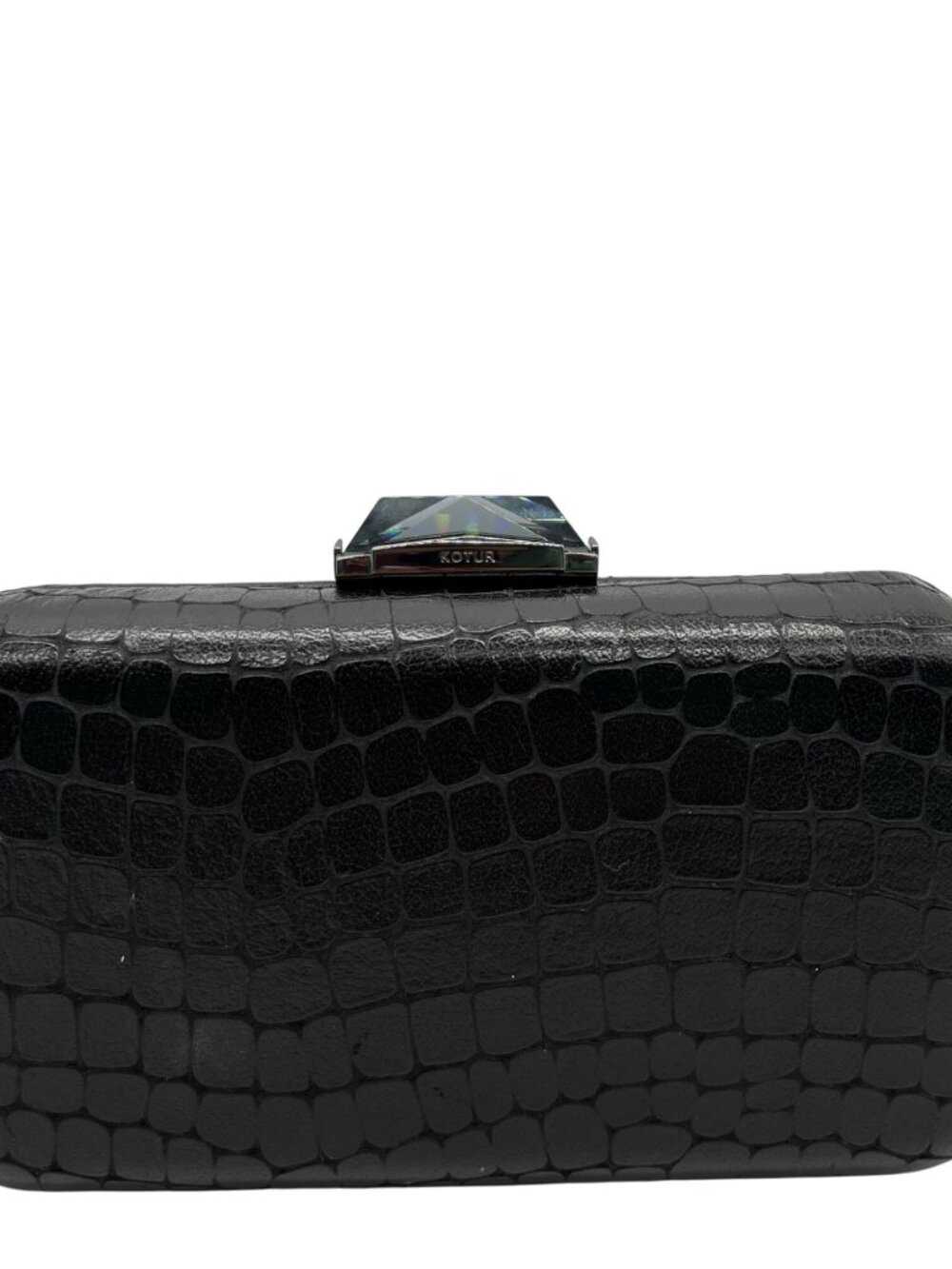 Kotur Black Snake Embossed Clutch